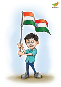India Flag With Boy Image