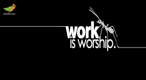 Work is Worship Funny Image