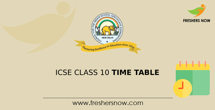 ICSE Class 10 Time Table 2023 PDF (Released) | CISCE 10th Date Sheet