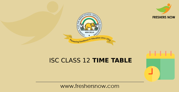 ISC Class 12 Time Table 2023 PDF (Released) | CISCE 12th Date Sheet