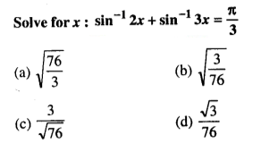 CBSE Class12 Maths Inverse Trigonometric (7Q)